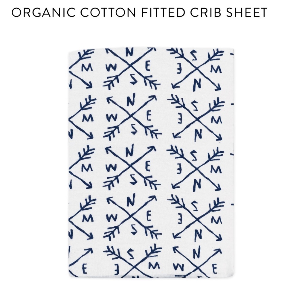 Honest Baby 100% Cotton Fitted Crib Sheet NWT Compass - Picture 10 of 12